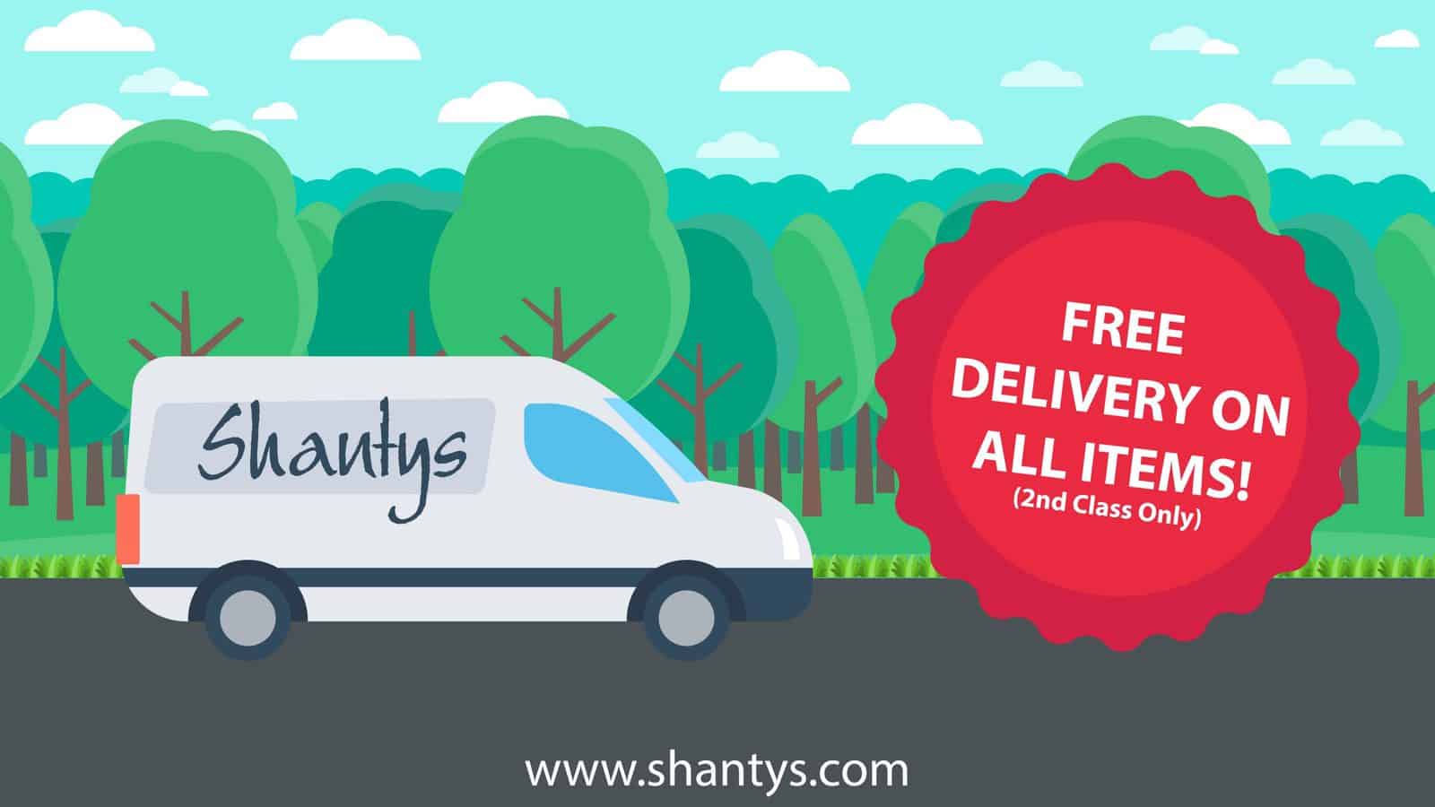 Shantys Free Delivery On All Items!