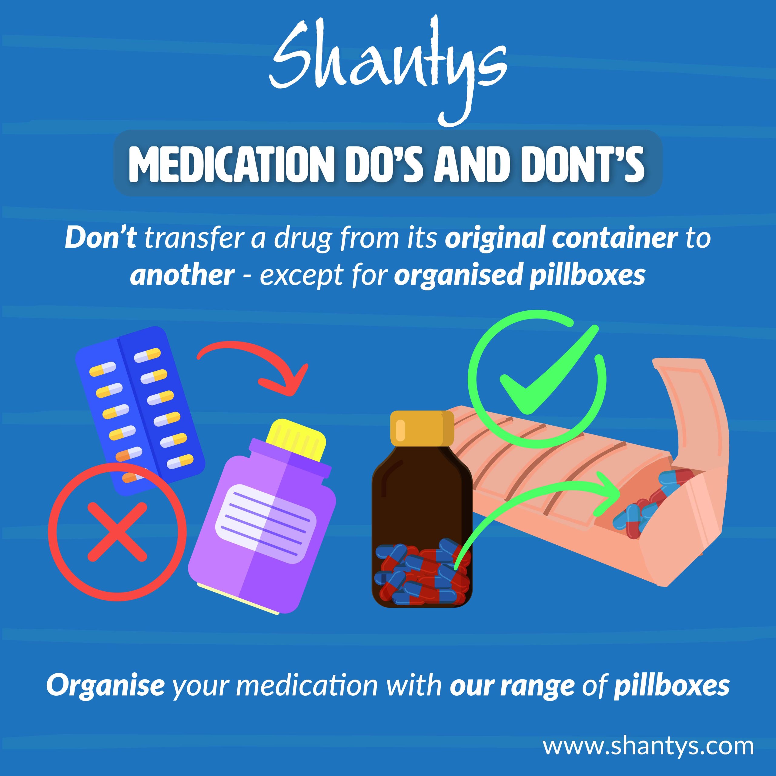 Medication Do’s and Don’ts: Don’t Transfer a Drug from its Original Container to Another, Except for Pillboxes
