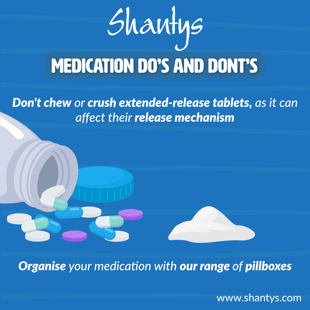 Dont Chew Or Crush Extended Release Tablets As It Can Affect Their Release Mechanism V001 001