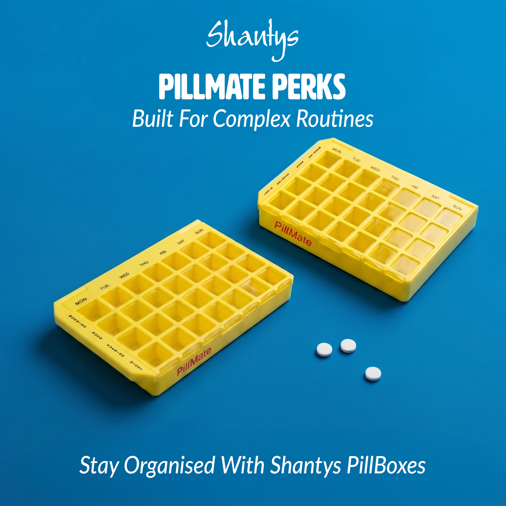 Large Multi Dose Weekly Pill Box Dispenser Shantys Pillmate 19025v01 001