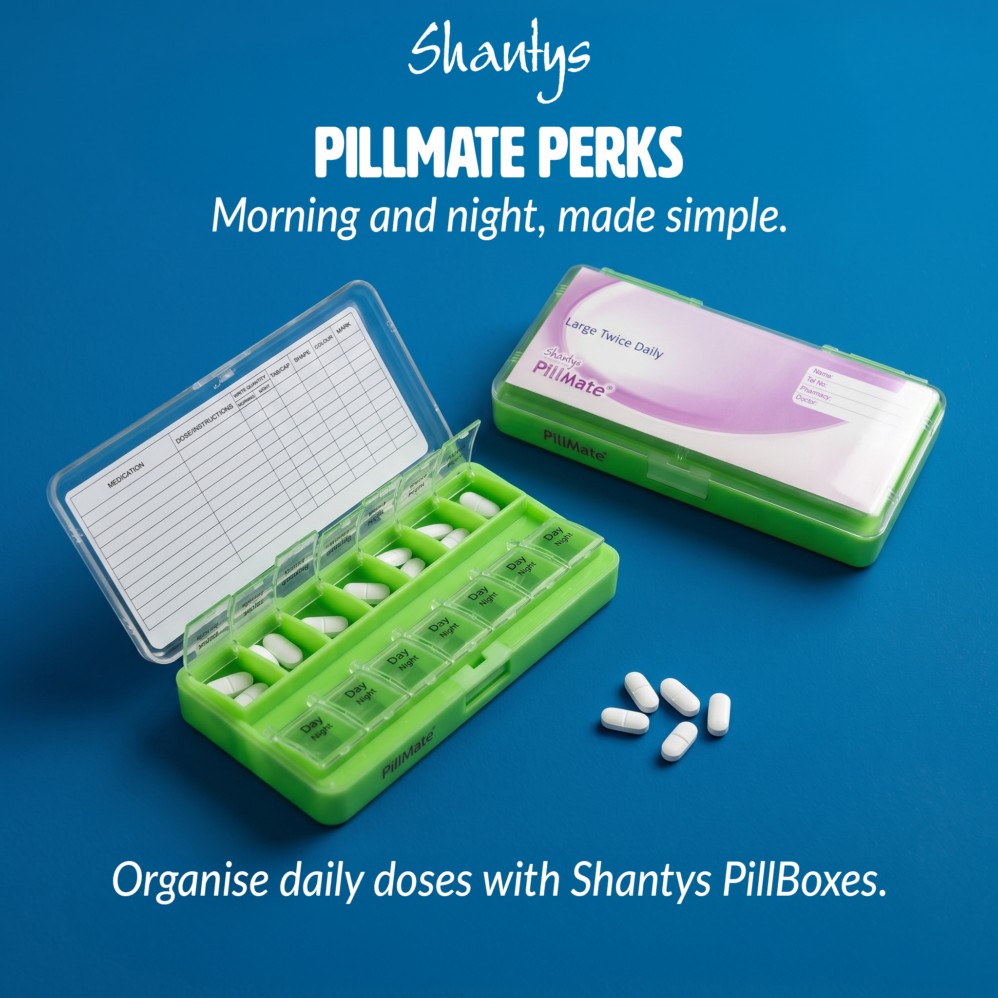 Pillmate Perks Large Twice Daily Pill Box Shantys Pillmate 19048 V01 002